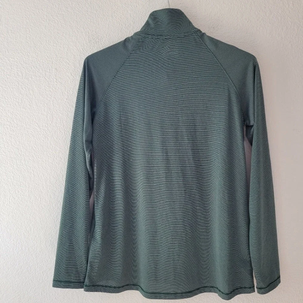 Under Armour Women's Heatgear 1/4 Zip Green Striped Pullover Size S Loose Fit - Picture 6 of 6